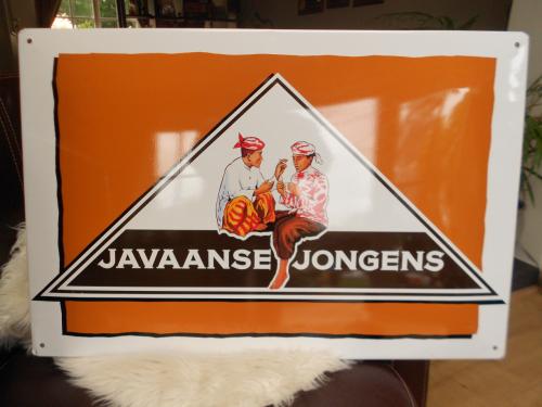 Vintage Javaanse jongens shag reclamebord. (geen emaille)