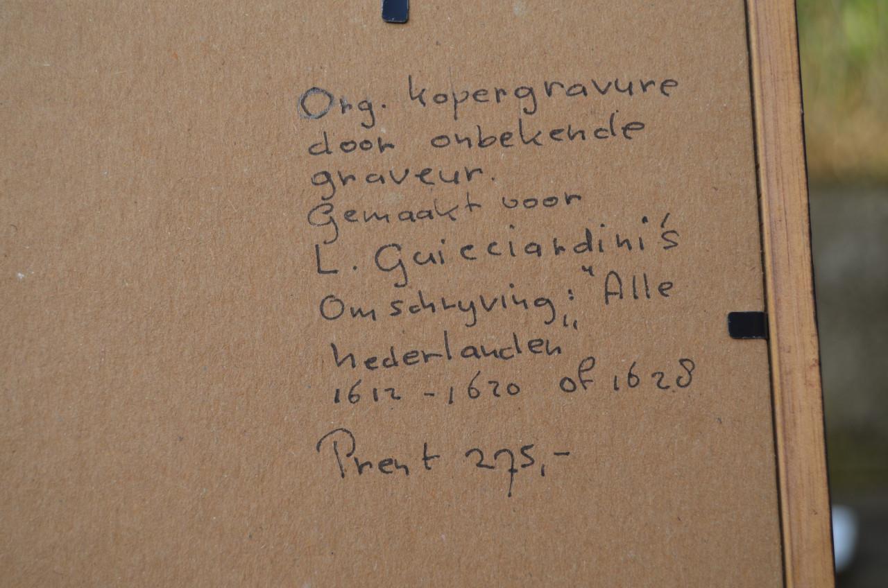 Ets/kopergravure Rede van Vlissingen L. Guicciardini ca 1620