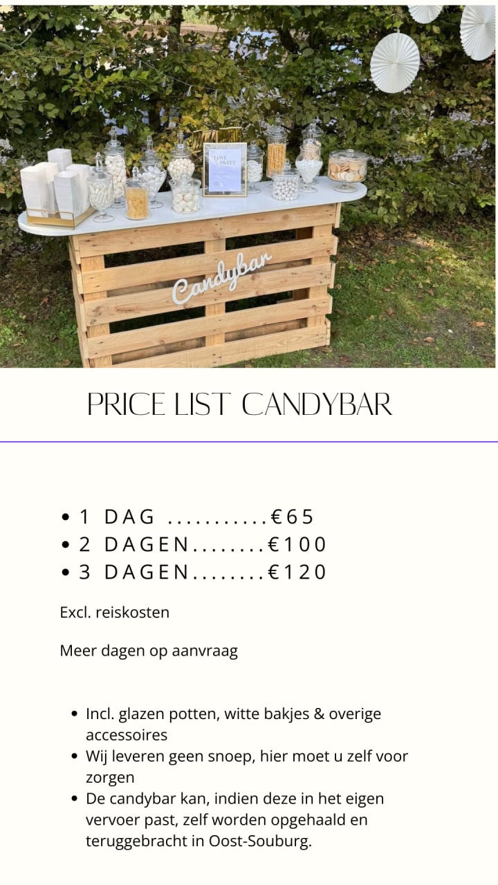 Candybar te huur zeeland