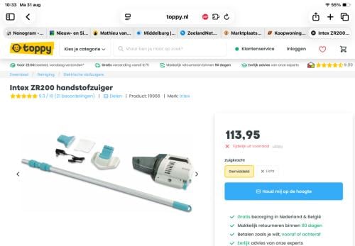 Stofzuiger voor zwembad en spa