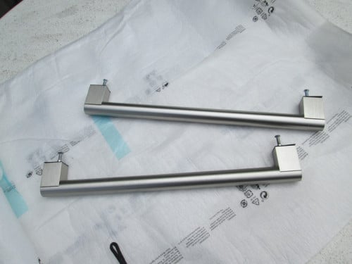 Set RVS handgrepen koel/keukenkast als nieuw