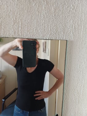 NIEUW: zwart basic t-shirt van H & M (LOGG) - maat xs