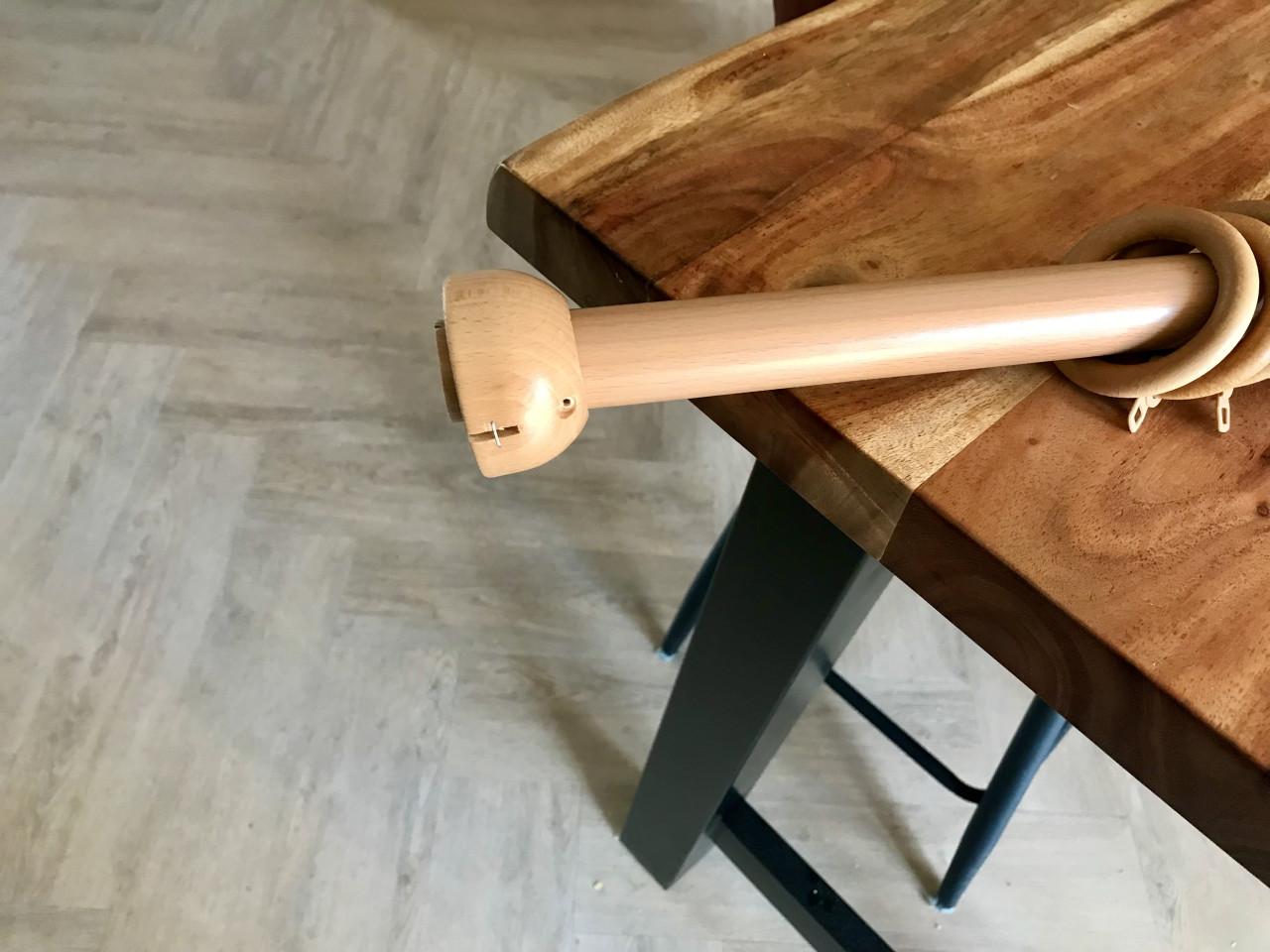 Gordijnroede voor ringen beukenhoutt 122 cm