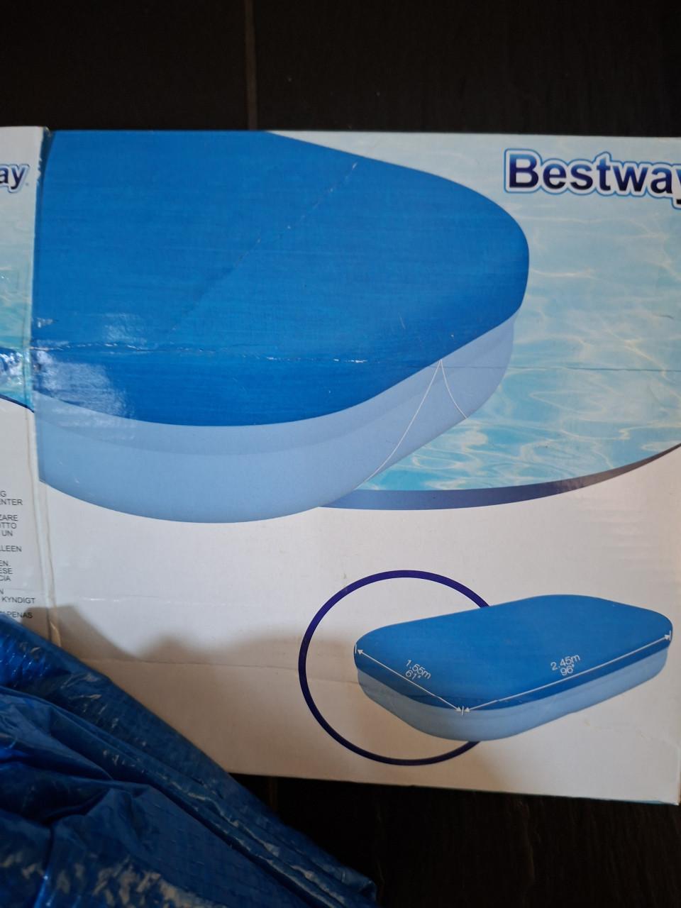 Opblaasbaar zwembad blauw wit