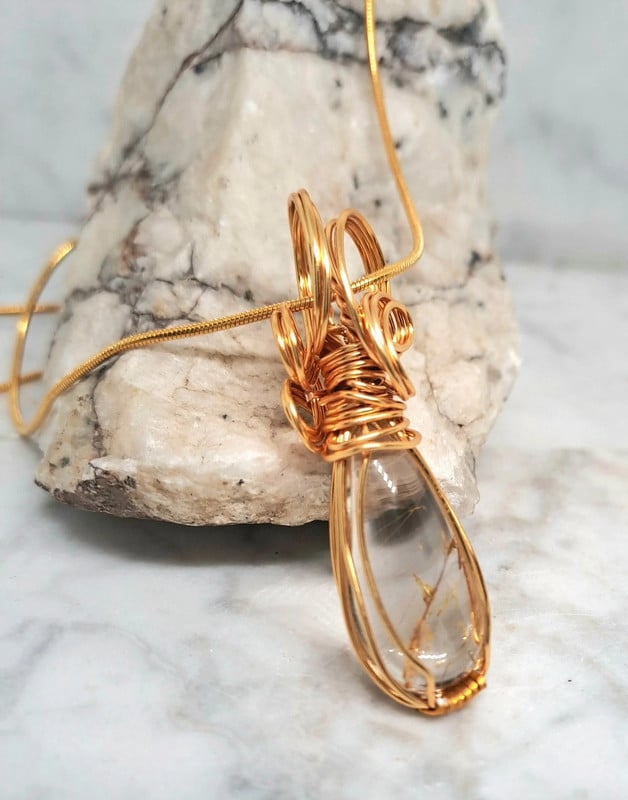 Ketting rutielkwarts/goud