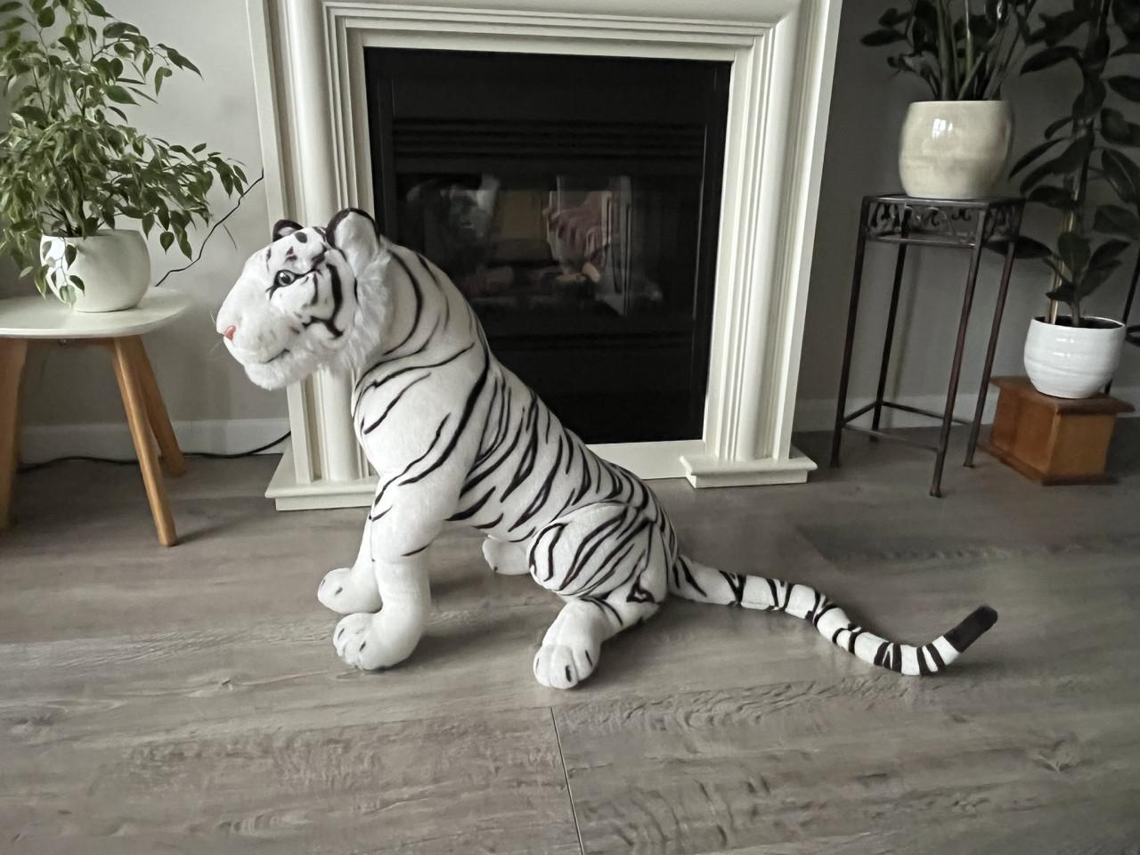 Tijger wit knuffel 100 cm.