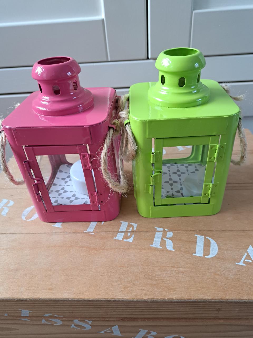 2 nieuwe metalen lantaarns 17 cm