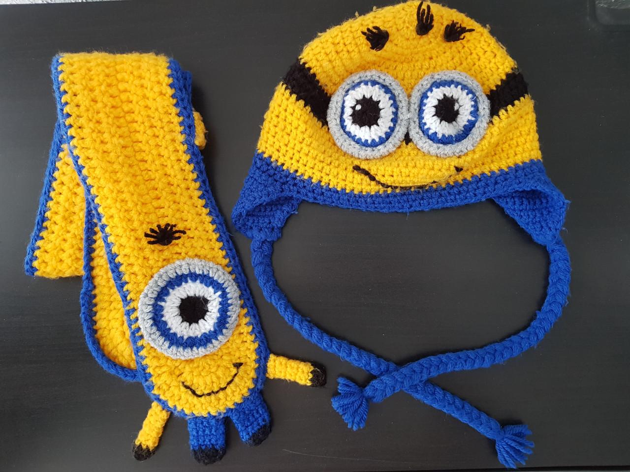 Minion gehaakte muts en sjaal