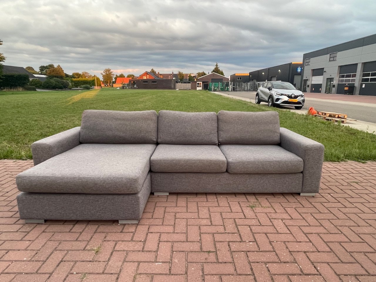 GRATIS LEVERING HEEL NL N-joy Grijs Stoffen Hoekbank