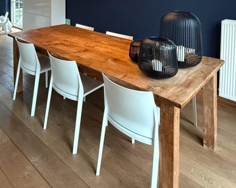Mooie houten eet en leef tafel 220x100