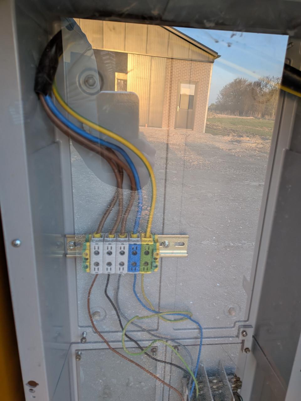 Bouwkast, bouwaansluiting, stroomaansluiting