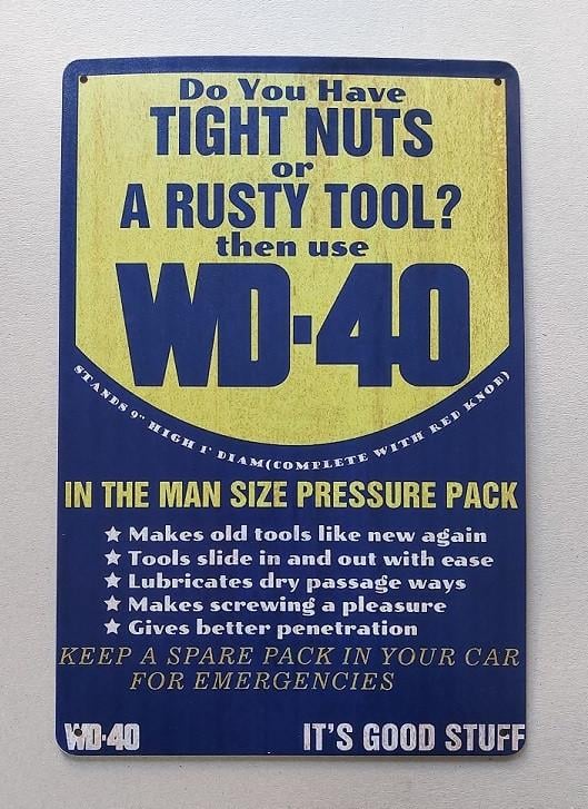 WD40 Metalen Bord