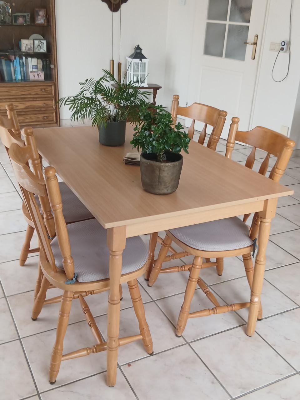 Tafel met 4 stoelen