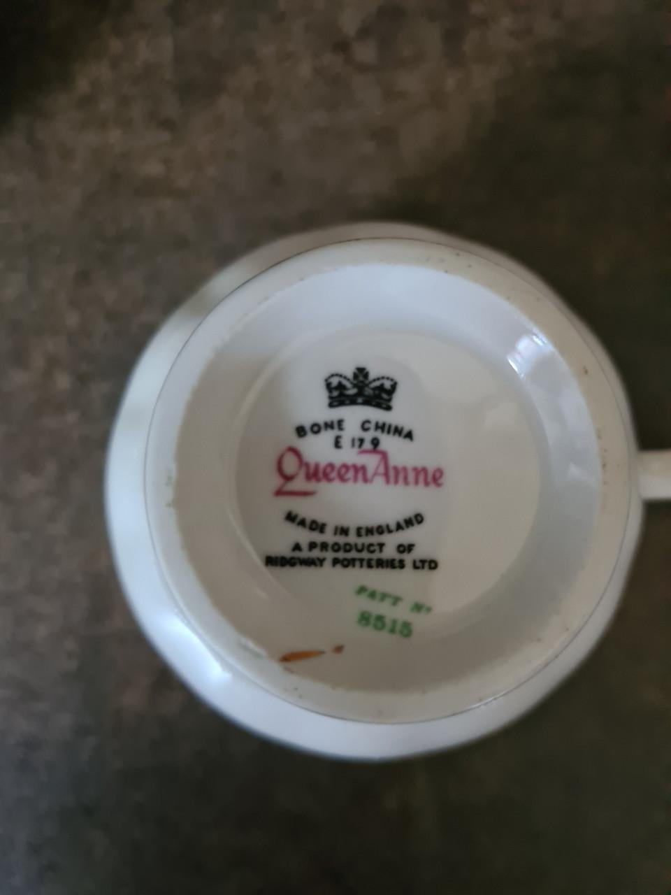 3 stuks vintage Queen Anne theekopjes. Vervaardigd door Ridgway Potteries