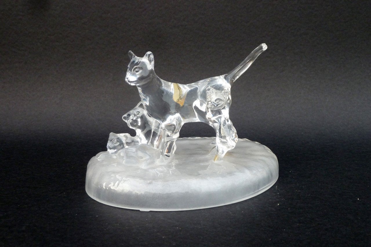 Cristal d' Arques - Kristallen beeldjes Vogels, Honden en Katten