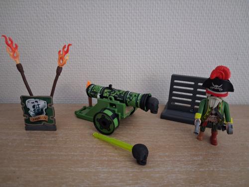 Playmobil piratenkapitein met groen kanon set 6162