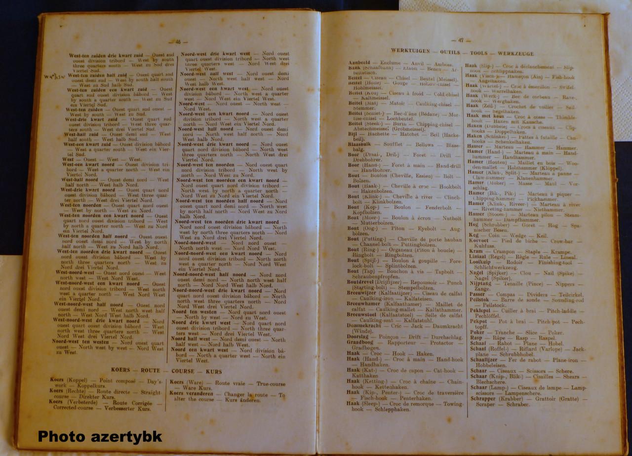 Viertalig zeemanswoordenboek (schepen), Kuwert-Coppen, 1920