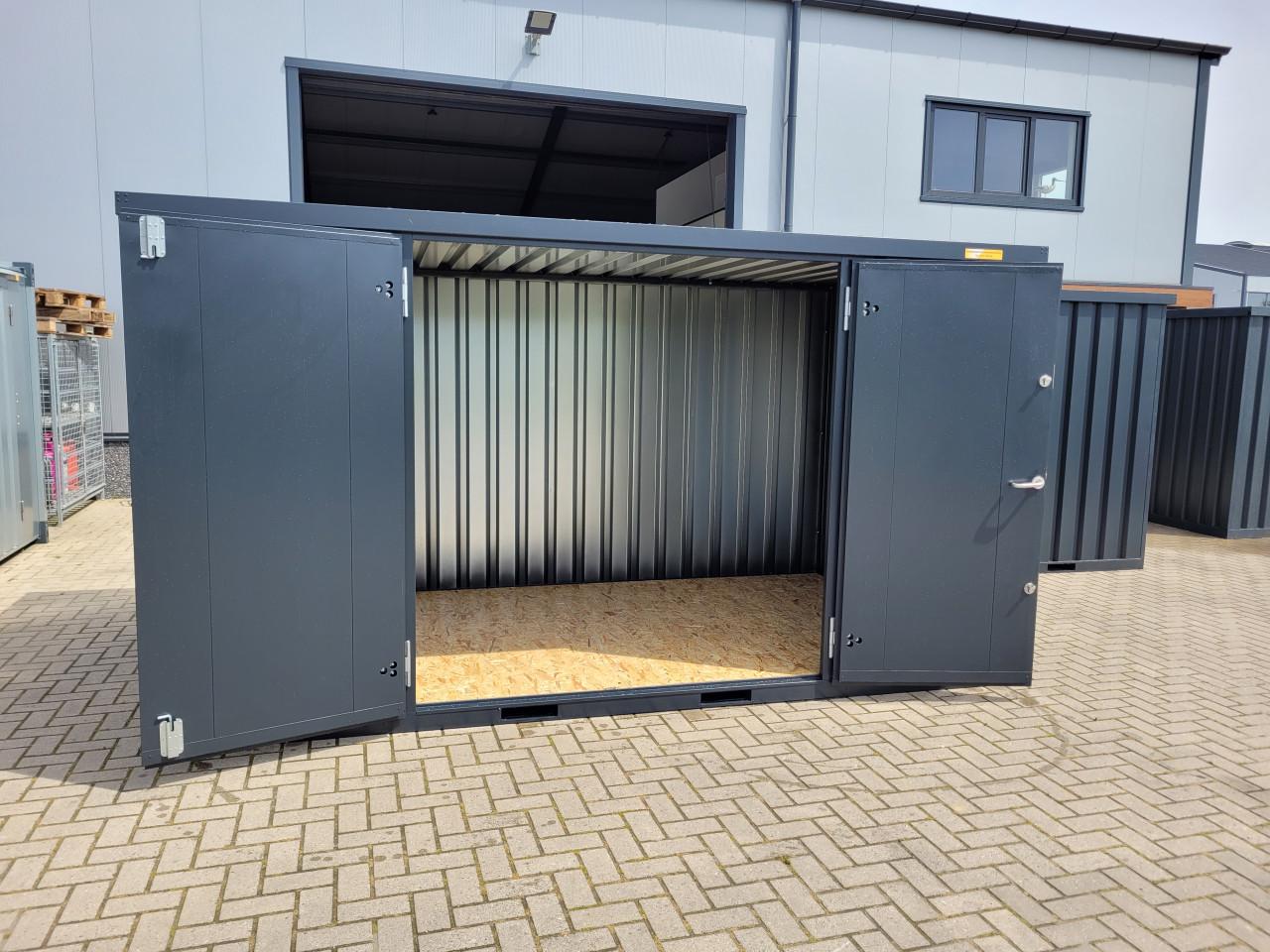 Opslagcontainer 4x2m - RAL 7021