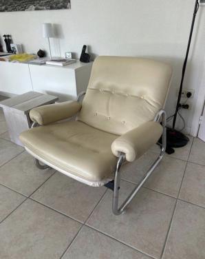 Mooie fauteuil - wit leer