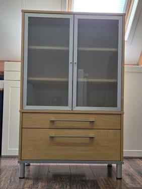 Praktische, compacte vitrine/boekenkast (IKEA)