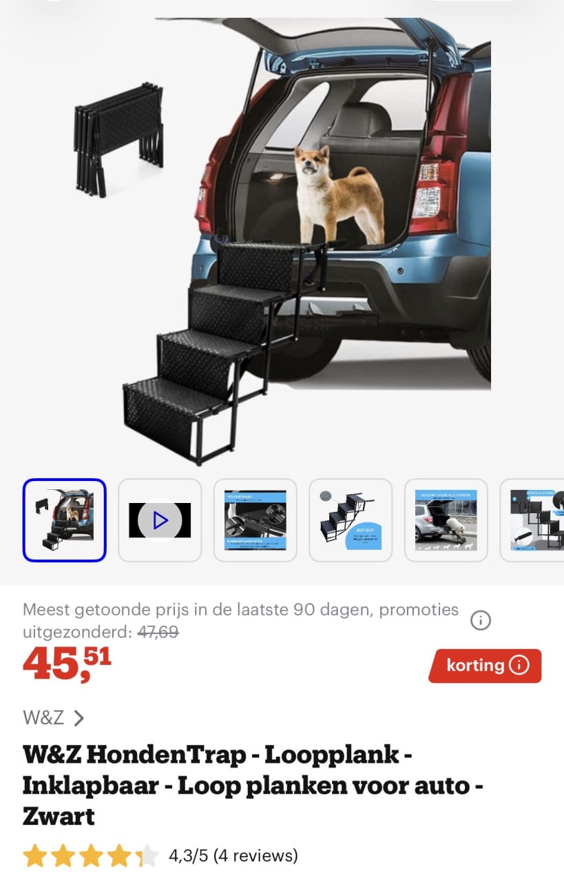 Opvouwbare hondentrap voor grote en kleine honden. NIEUW