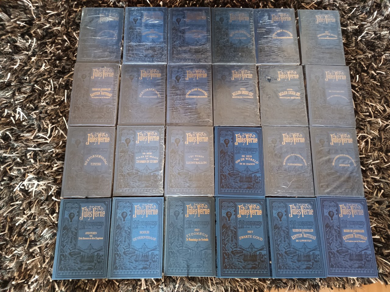 Jules Verne blauwe boeken 24x
