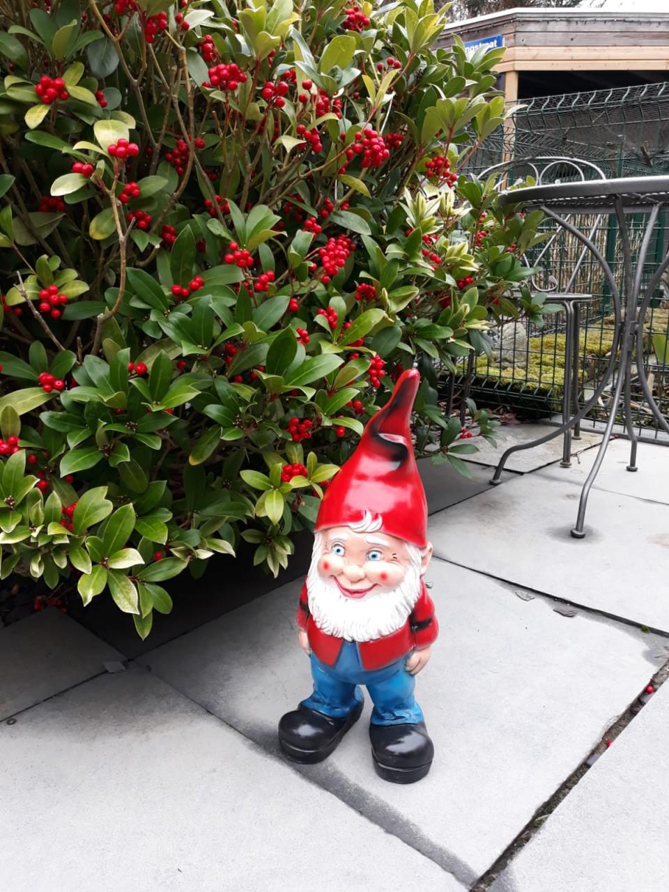 Kabouter met middelvinger Goud deco groot