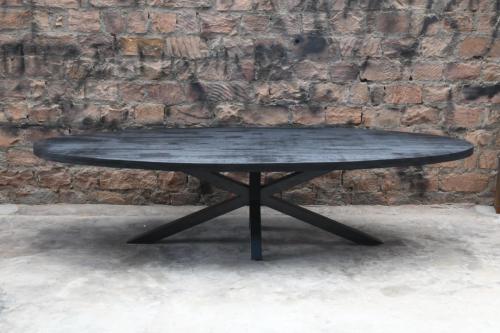 Ovale tafel zwart mango 180 cm HSM nieuw in verpakking