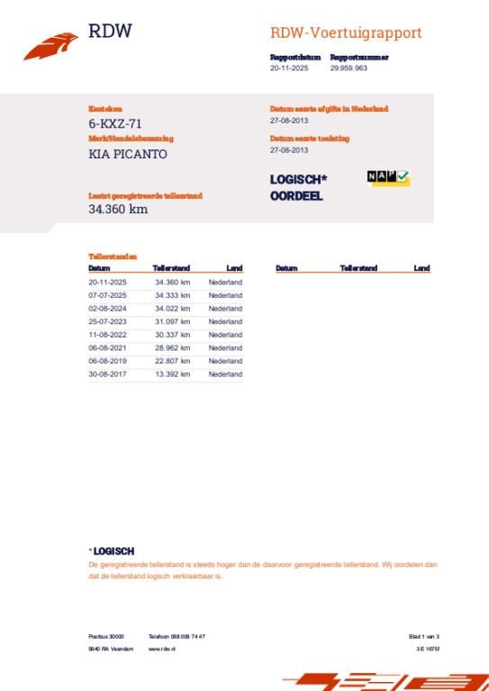 Kia Picanto 1.0 cvvt isg comfort pack auto ideaal voor achter een camper