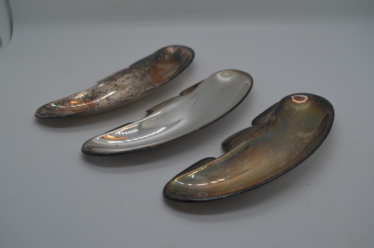 6 Verzilverde visgraatbakjes voor aan je bord. Sjiek-de-friemel dus.