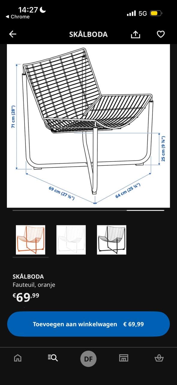 Stoel oranje ikea SKÅLBODA Fauteuil