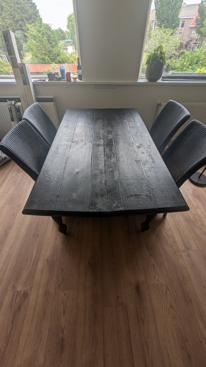 Eettafel incl. 4 stoelen (Luigi Lloyd Loom)