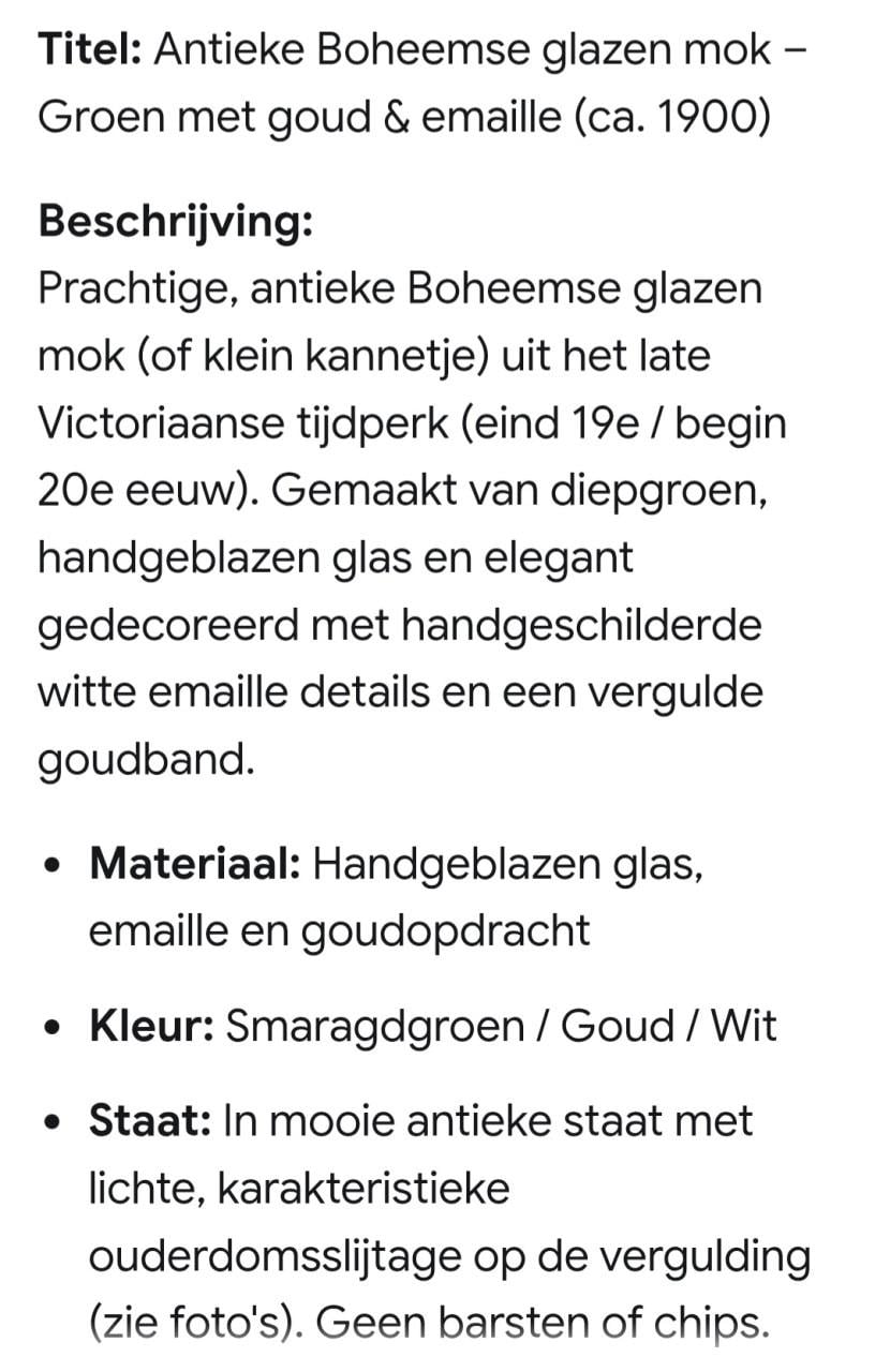 Boheemse glazen mok