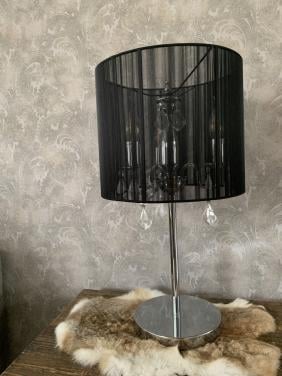 Tafellamp chroom met zwarte kap