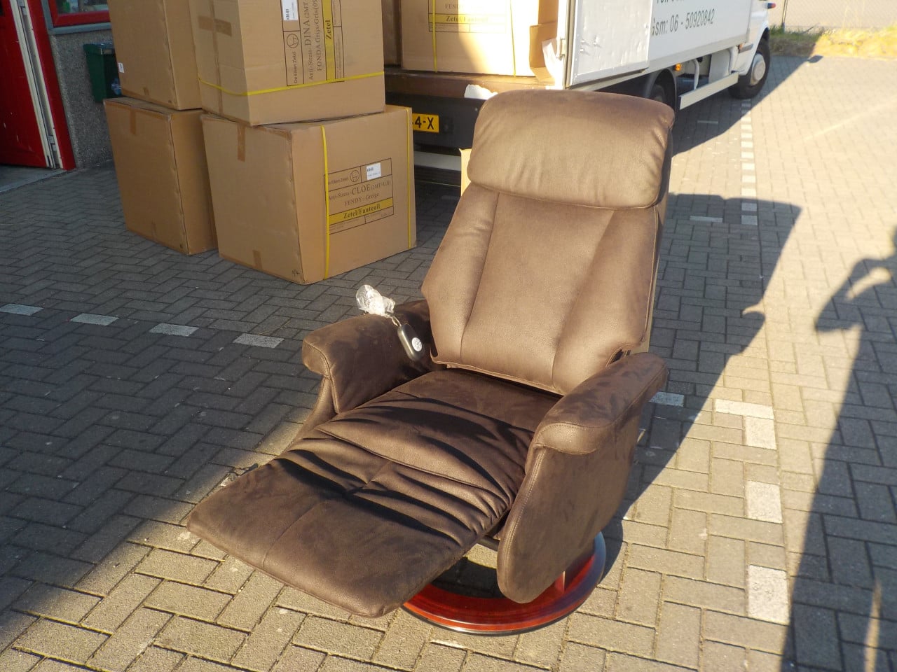 Nieuwe elektrische  stoffen sta-op relax fauteuil op draaivoet 2 motoren