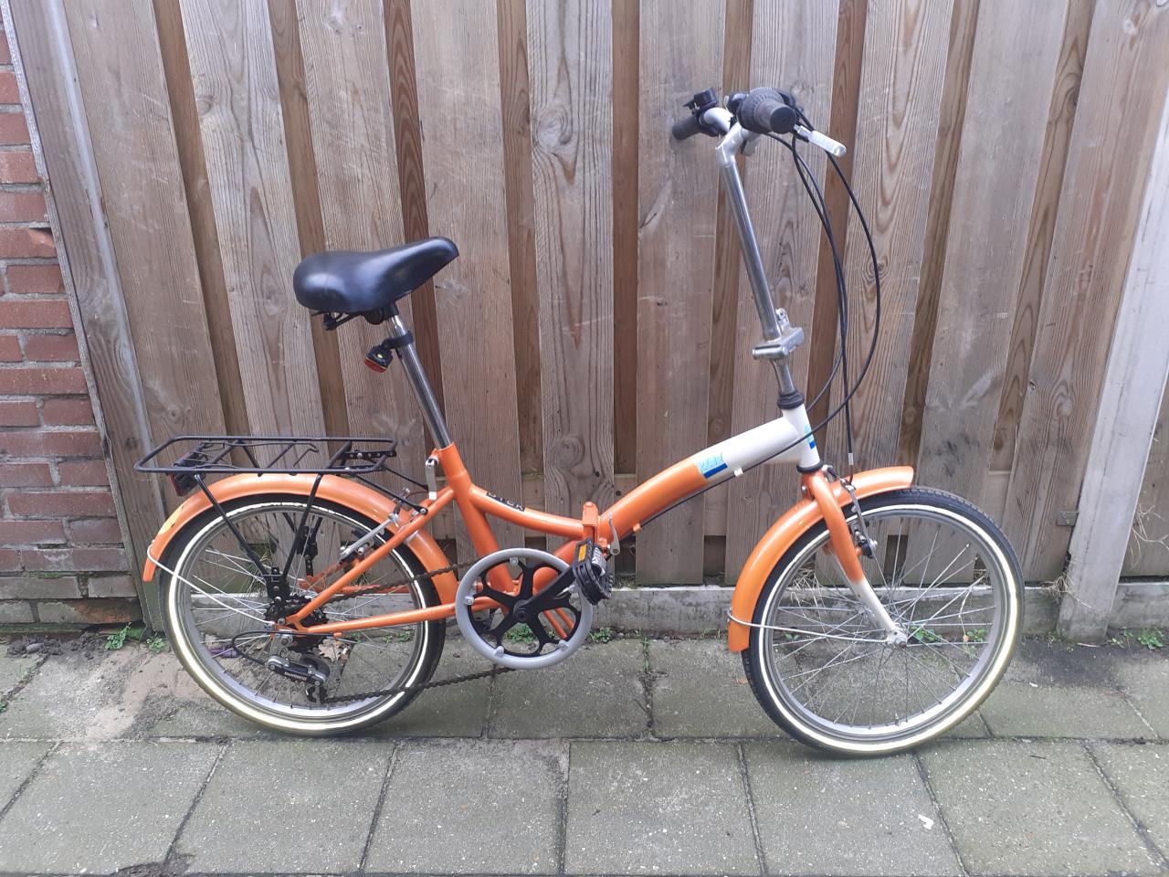 Vouwfiets 20 inch ** mooi oranje ** - 7 versnellingen