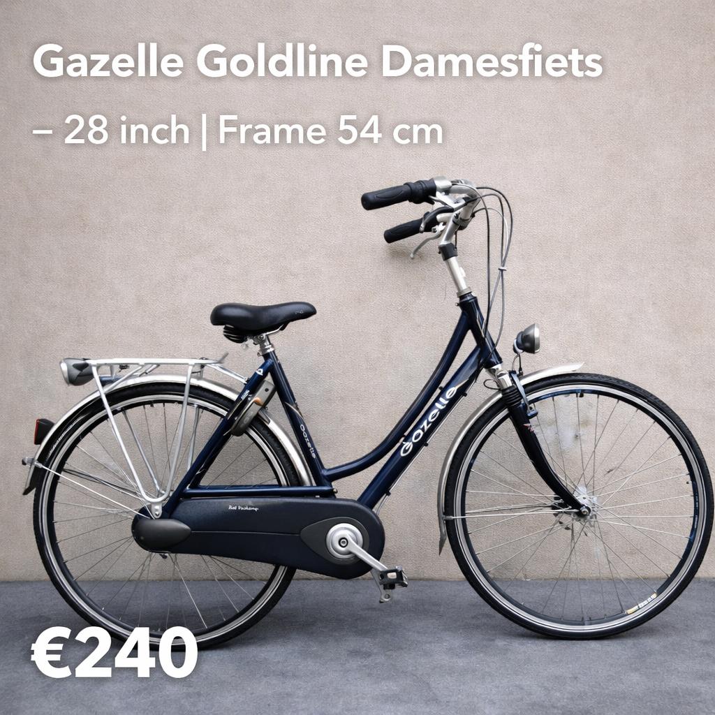 🚲 Gazelle Goldline Damesfiets – 28 inch | Frame 54 cm 💙