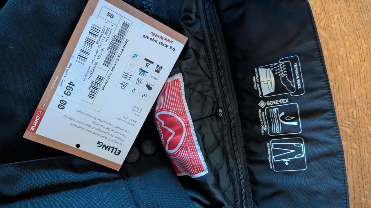 Motorbroek Dane Elling Gore-tex nieuw! Incl. Wintervoering
