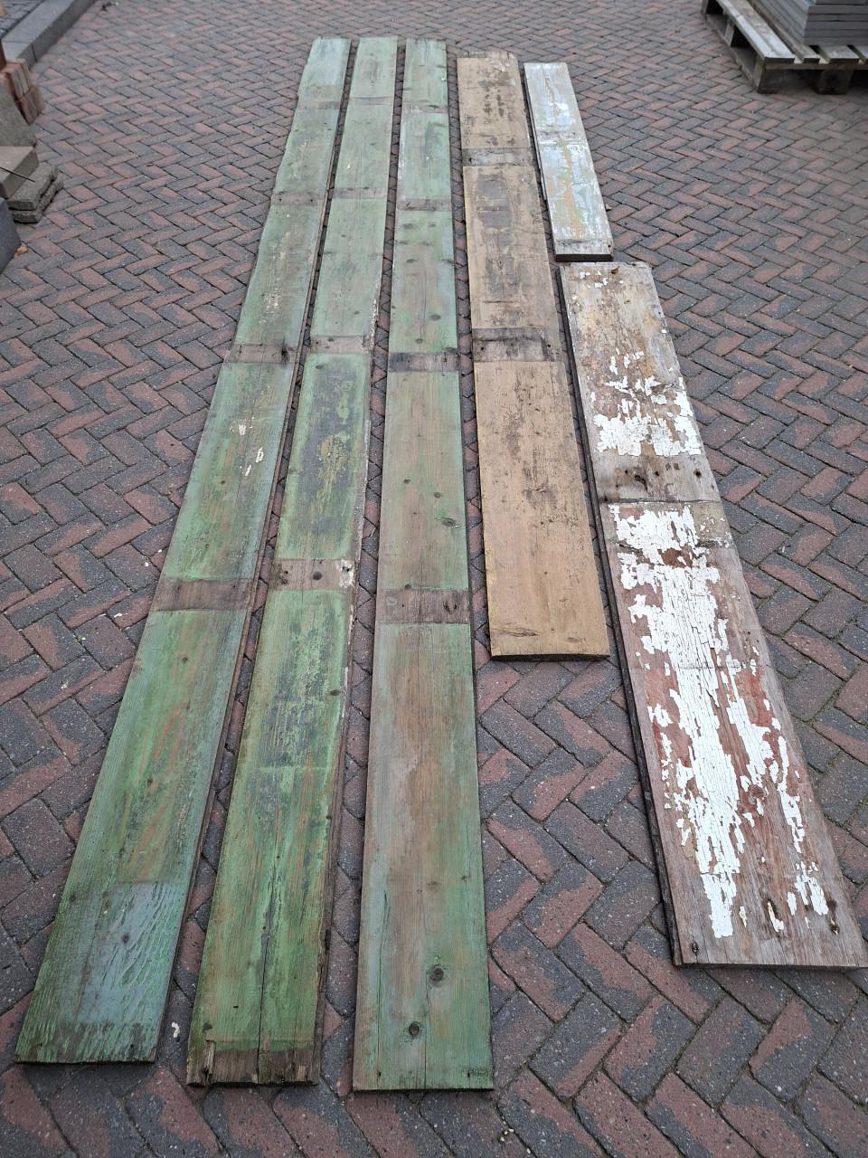 Oud hout, 6 planken uit oud pand (voor 1900)