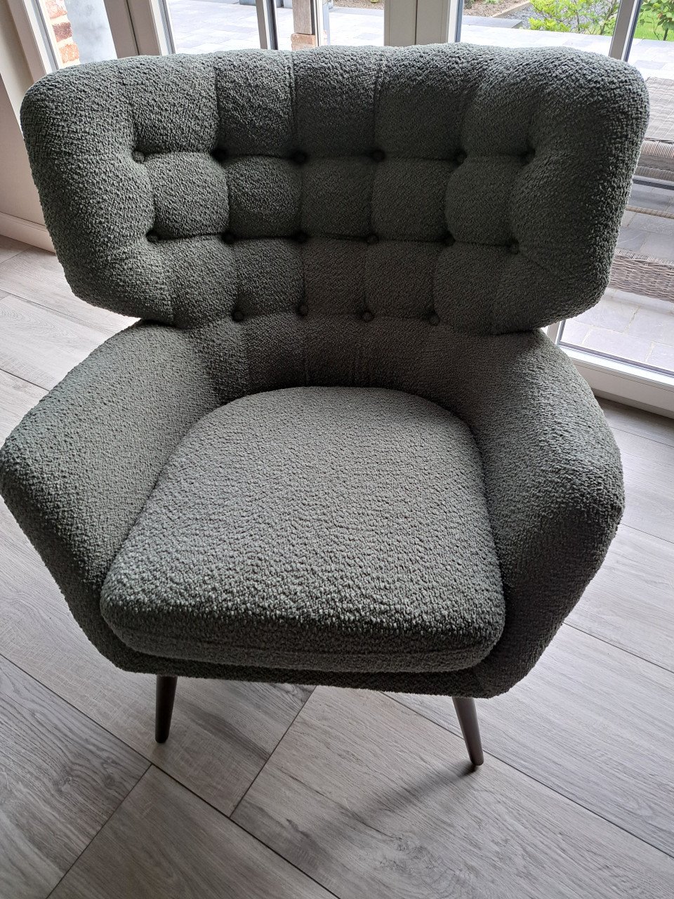 Olijfgroene fauteuil