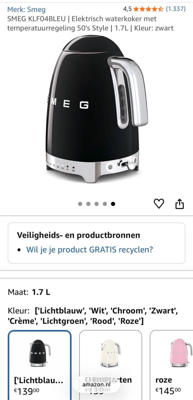 SMEG waterkoker