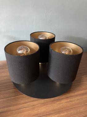 Elegante Plafondlamp Zwart/Goud - 3 Spots