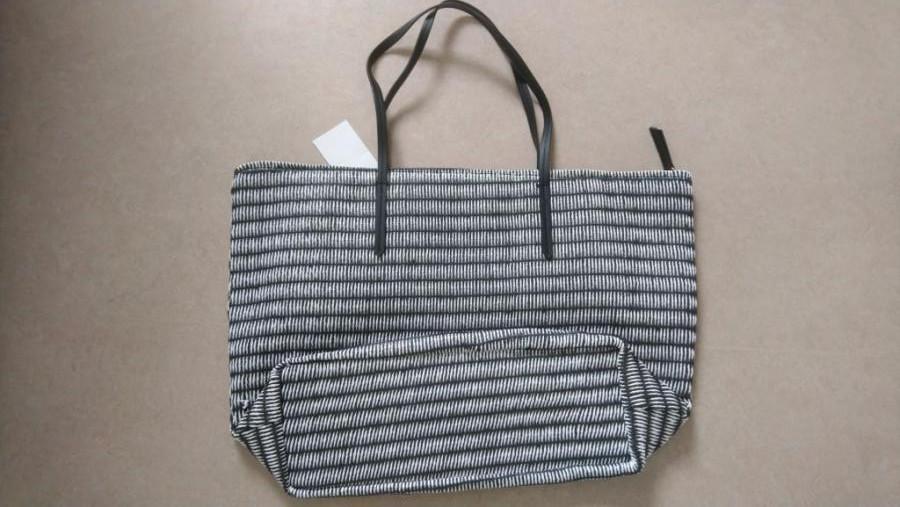 H&M strooien tas shopper zwart-wit - NIEUW