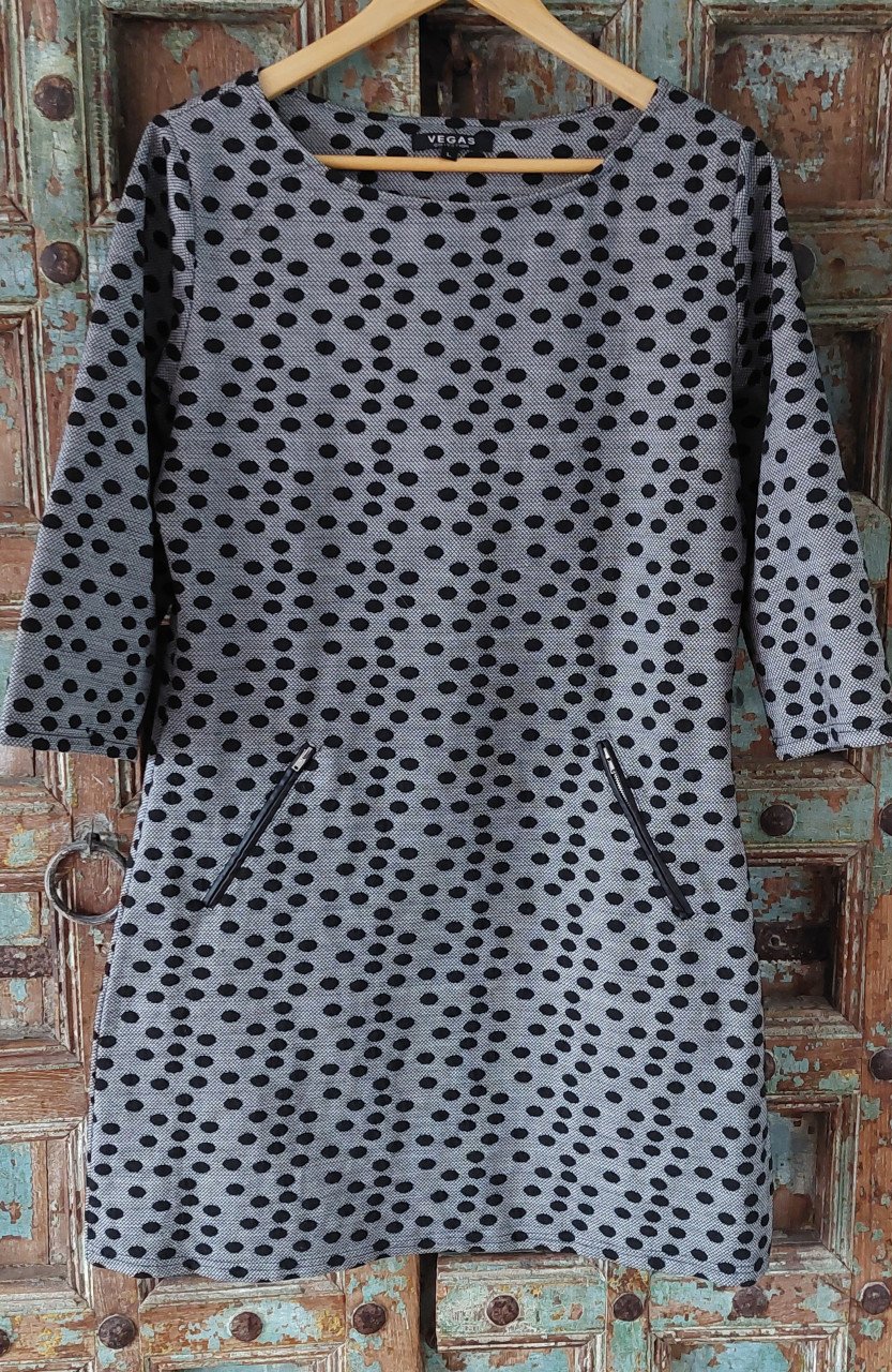 Nieuwe Vegas damesjurk mt large grjjs/zwart