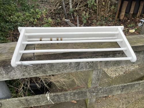 Pannen-handdoekrekje , wit - antiek