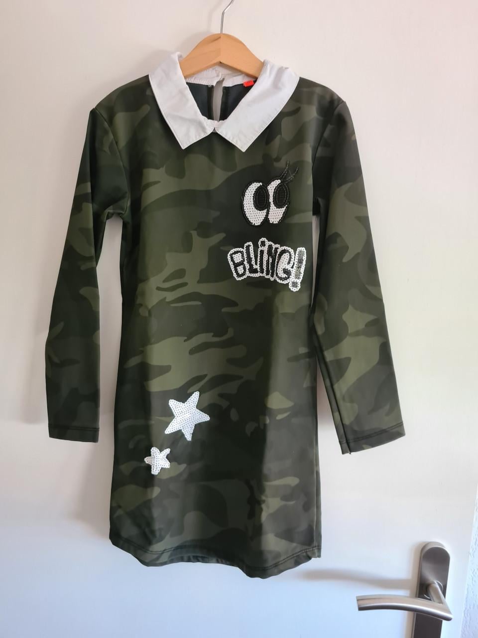 Tom-Du Jurk Camouflage Bling Maat 128-134