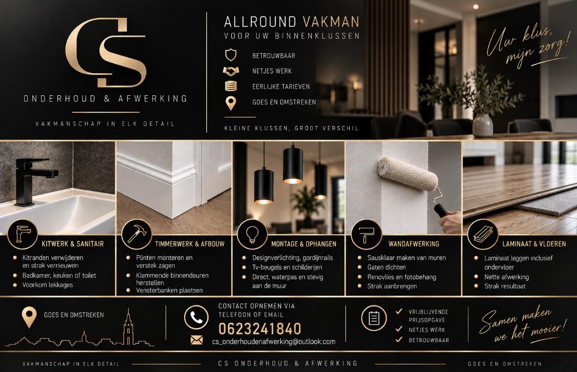 Allround klusjeman Goes | Kitwerk - Montage - Plinten - Laminaat