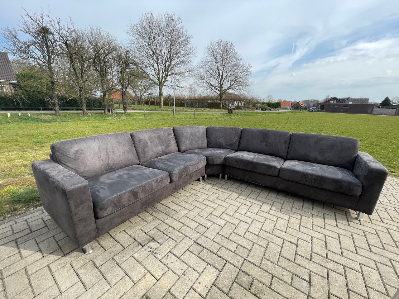 GRATIS LEVERING HEEL NL Mooie Grote Stoffen Hoekbank