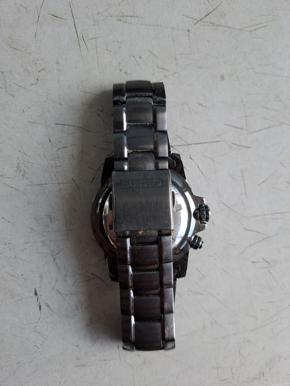 ZWART SEIKO KINETIC HEREN HORLOGE AUTOMATIC