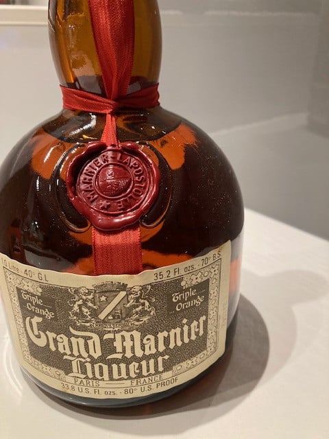 Fles Grand Marnier van ruim 40 jaar oud